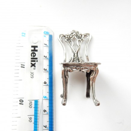 Photo of Sterling Silver Novelty Dolls House Chair Repousse Cherub Design