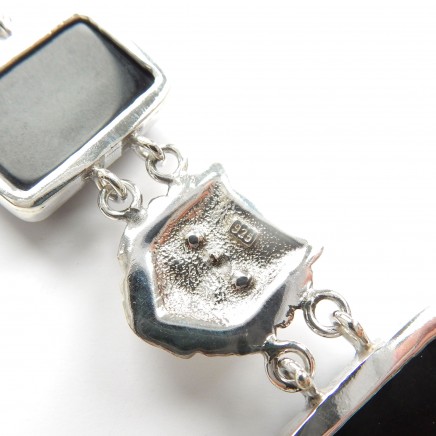 Photo of Sterling Silver Onyx Cat Link Bracelet