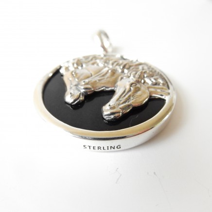 Photo of Sterling Silver Onyx Horse Pendant