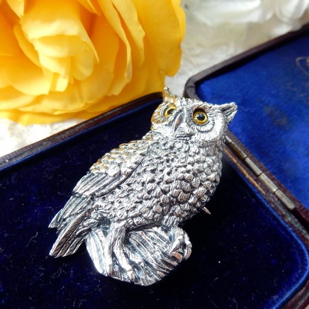 Photo of Sterling Silver Owl Brooch Pin