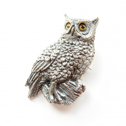 Photo of Sterling Silver Owl Brooch Pin