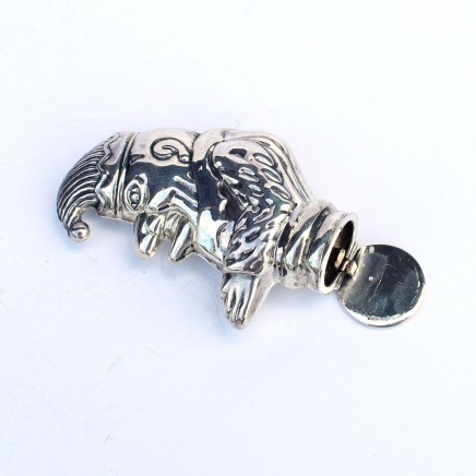 Photo of Sterling Silver Punch & Judy Puppet Vesta Match Safe Snuff Box