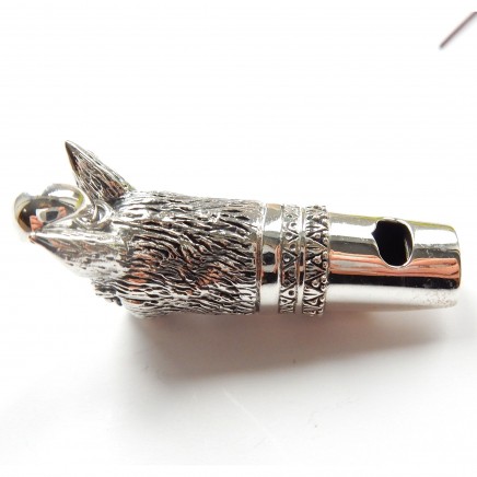 Photo of Sterling Silver Rabbit Hare Whistle Pendant Charm Dog Training Whistle