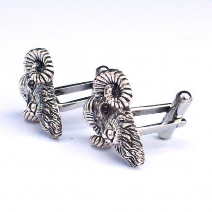 Photo of Sterling Silver Ram Head Aries Cufflinks