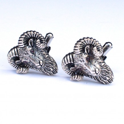Photo of Sterling Silver Ram Head Aries Cufflinks