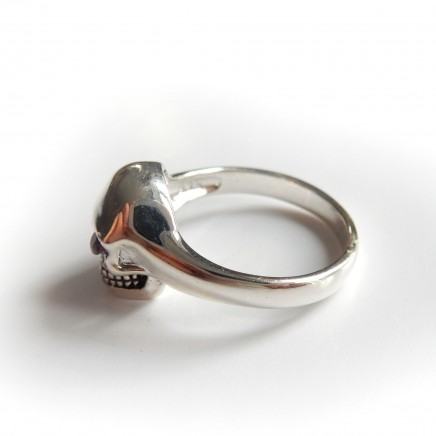 Photo of Sterling Silver Real Ruby Skull Ring