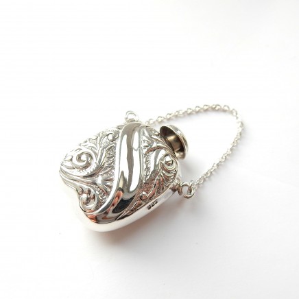 Photo of Sterling Silver Repousee Chatelaine Scent Bottle Holder
