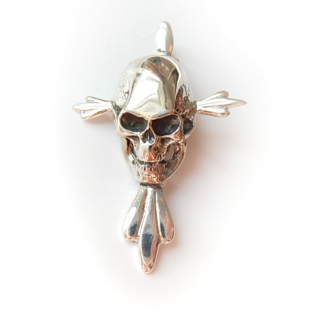 Photo of Sterling Silver Skull Gothic Pendant