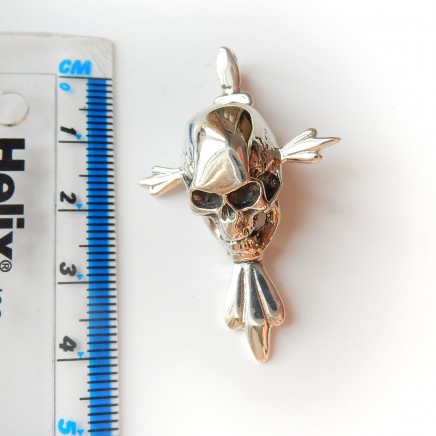 Photo of Sterling Silver Skull Gothic Pendant