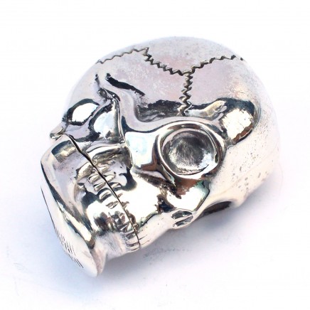 Photo of Sterling Silver Skull Vesta Match Safe Snuff Box