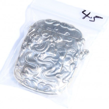 Photo of Sterling Silver Smoking Lady Vesta Match Safe Container Box