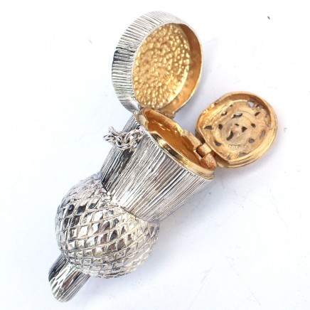 Photo of Sterling Silver Thistle Pierced Vinaigrette Snuff Container