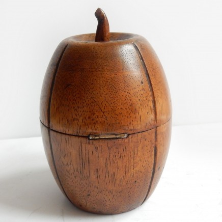 Photo of Treen Wood Pear Melon Caddy with Lock & Key