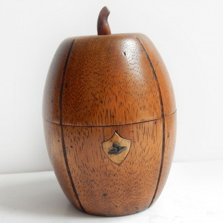 Photo of Treen Wood Pear Melon Caddy with Lock & Key
