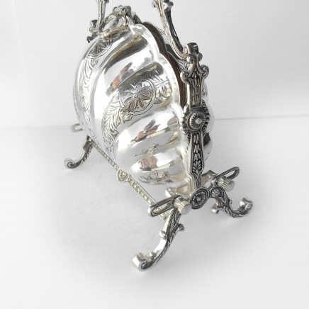 Photo of Victorian Silverplated Scallop Shell Biscuit Box