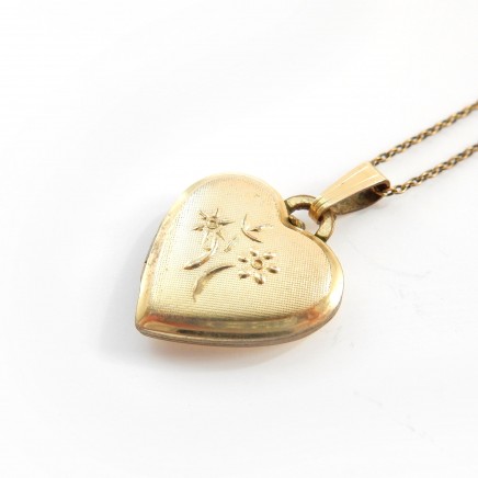 Photo of Vintage 14ct Rolled Gold Heart Locket Necklace Vintage German K L Jewelery