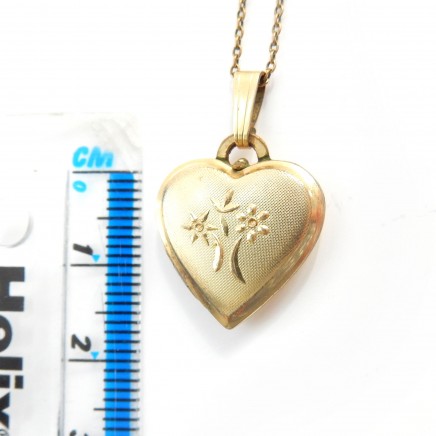 Photo of Vintage 14ct Rolled Gold Heart Locket Necklace Vintage German K L Jewelery