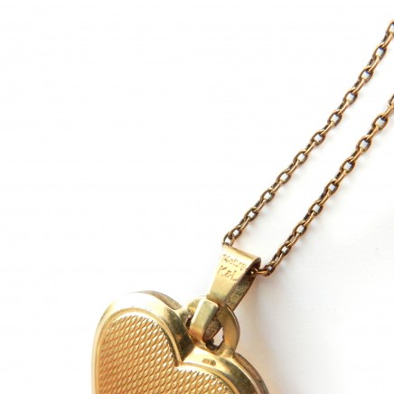 Photo of Vintage 14ct Rolled Gold Heart Locket Necklace Vintage German K L Jewelery