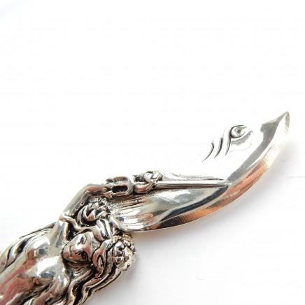 Photo of Vintage 800 Silver Mermaid Paper Knife Letter Opener Continental Silver