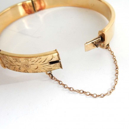 Photo of Vintage 9ct Rolled Gold Buckle Bangle Bracelet