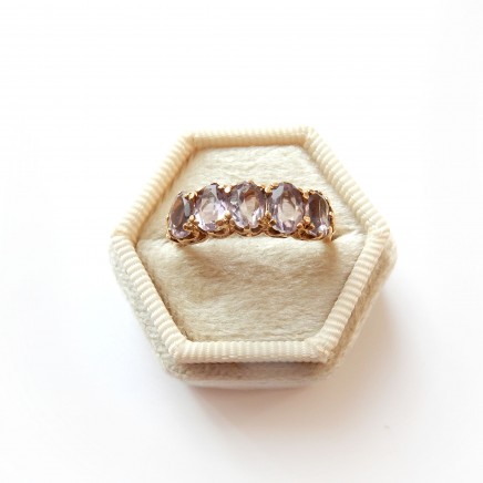 Photo of Vintage 9k Gold Amethyst Ring Size 8 3/4 February Birthstone