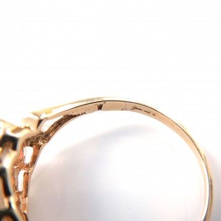 Photo of Vintage 9k Gold Opal Trilogy Ring Size 6.5 October Birthstone