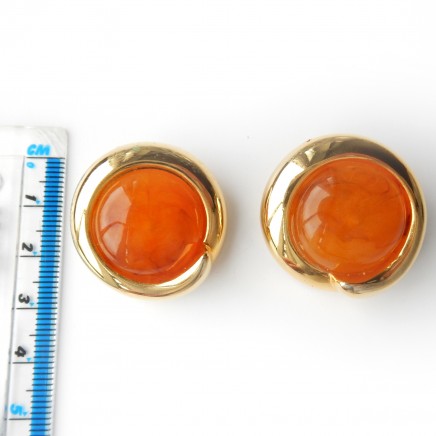 Photo of Vintage Amber Clip on Earrings