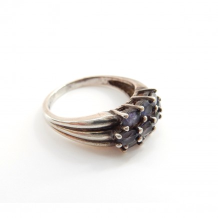 Photo of Vintage Amethyst Cluster Ring Sterling Silver February Birthstone Jewelery