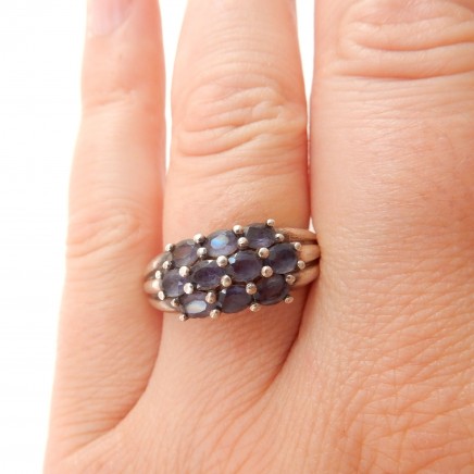 Photo of Vintage Amethyst Cluster Ring Sterling Silver February Birthstone Jewelery