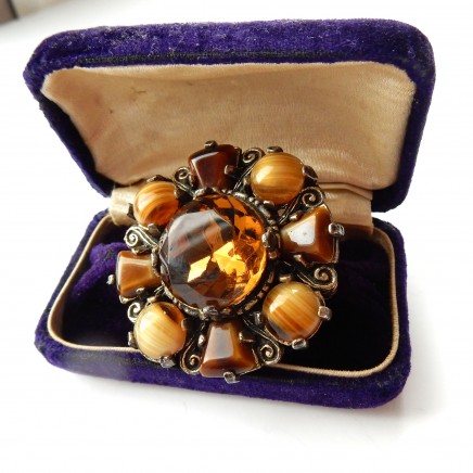 Photo of Vintage Banded Agate Scottish Miracle Brooch
