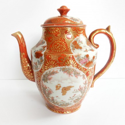 Photo of Vintage Chinese Hand Painted Kutani Porcelain Ceramic Tea Pot