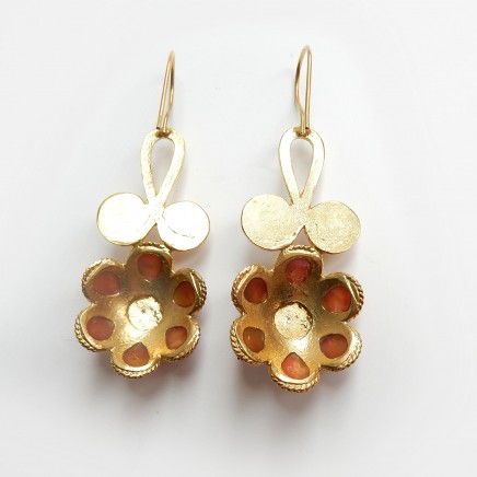 Photo of Vintage Coral & Pearl Gold Plated Earrings