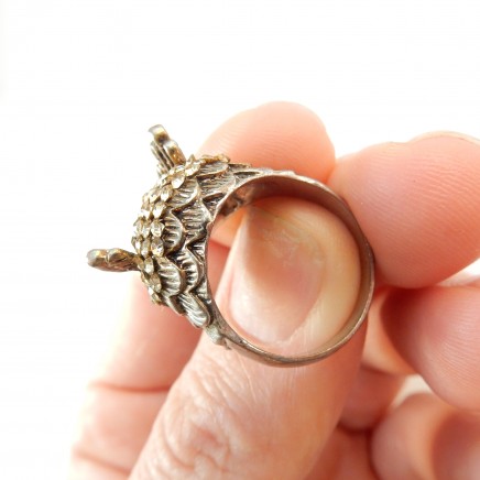 Photo of Vintage Crystal Owl Ring Costume Ring