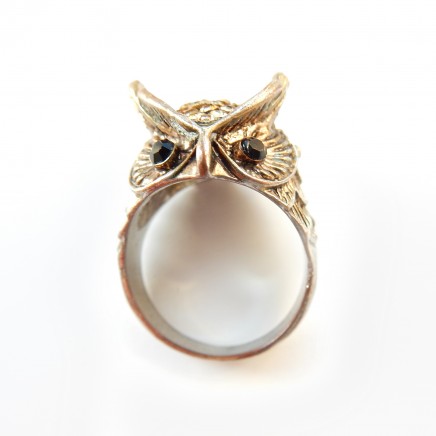 Photo of Vintage Crystal Owl Ring Costume Ring
