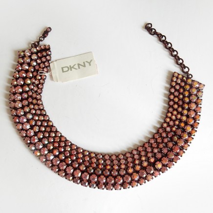 Photo of Vintage DKNY Rose Gold Pink Choker Necklace BNWT