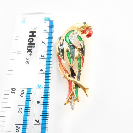 Photo of Vintage Enamel Parrot Brooch Pin
