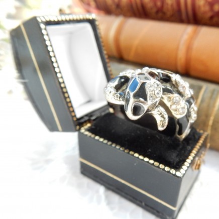 Photo of Vintage Enamel Snake Costume Jewelery Ring