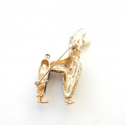 Photo of Vintage Gold Enamel Poodle Dog Brooch Pin