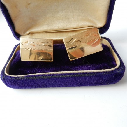 Photo of Vintage Gold Engraved Gentlemans Cufflinks Wedding Gift Accessory