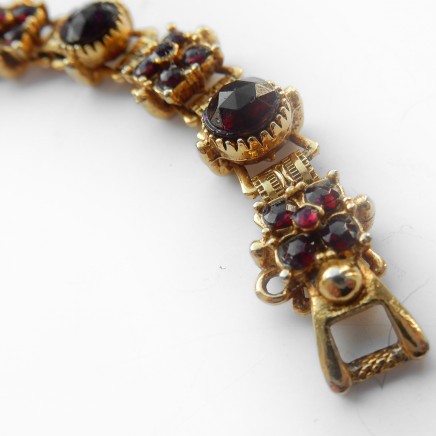 Photo of Vintage Gold Garnet Red Filigree Bracelet