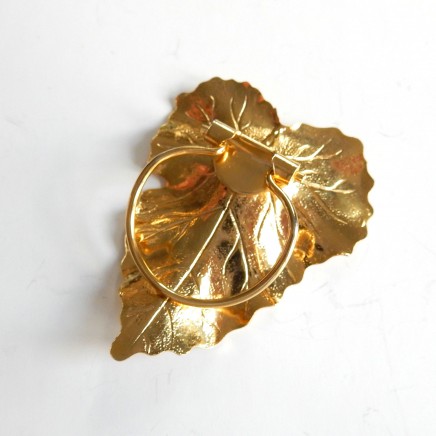 Photo of Vintage Gold Leaf Scarf Clip Pin Brooch