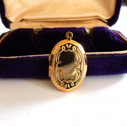 Photo of Vintage Gold Oval Love Locket Pendant