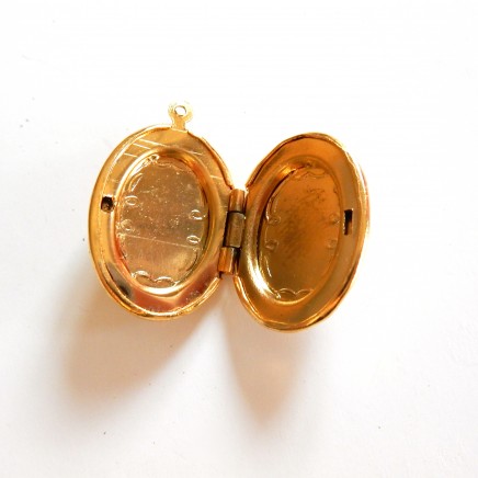 Photo of Vintage Gold Oval Love Locket Pendant
