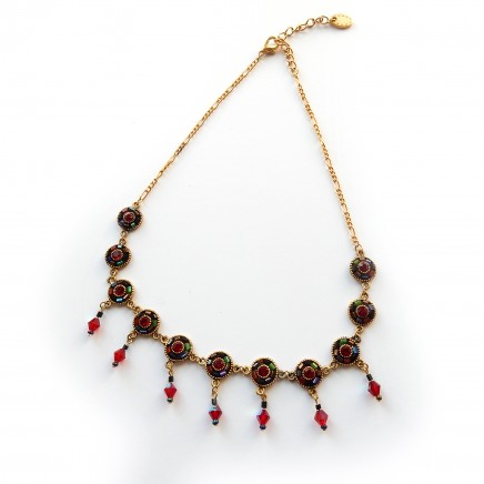 Photo of Vintage Hand Made Crystal Bead Gold Necklace