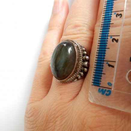 Photo of Vintage Labradorite Ring Sterling Silver US Size 6 1/2