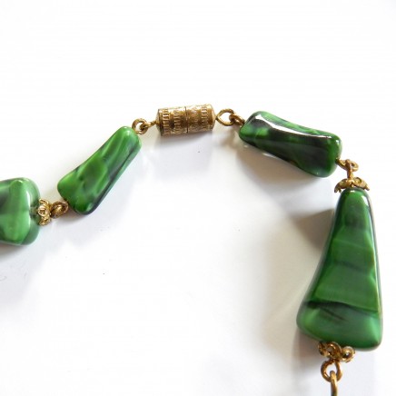 Photo of Vintage Malachite Bead Necklace