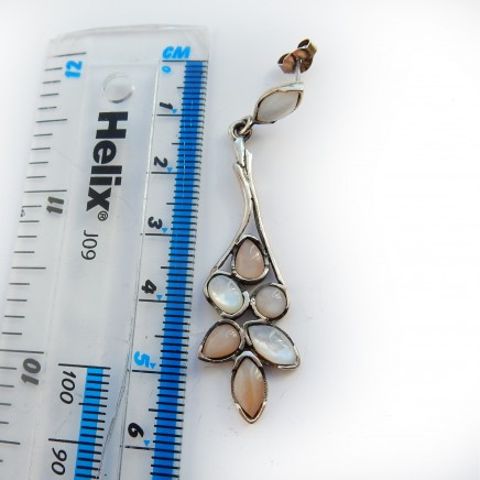Photo of Vintage Moonstone Droplet Earrings Solid Silver