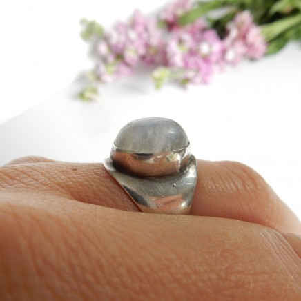 Photo of Vintage Moonstone Ring Sterling Silver US Size 7 1/4 June Birthstone