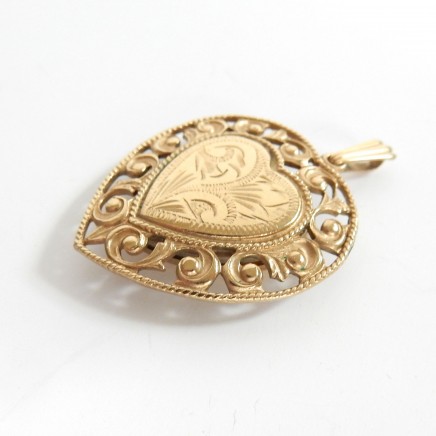 Photo of Vintage Rold Gold Filigree Heart Locket Pendant