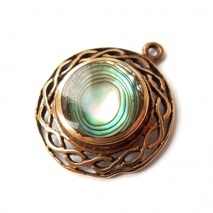 Photo of Vintage Rolled Gold Abalone Shell Pendant